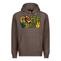 Coffee Game day yellow and green team color Premium Hoodie - HowdyJamesFarm