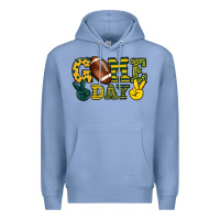 Colony Blue Game day yellow and green team color Premium Hoodie - HowdyJamesFarm