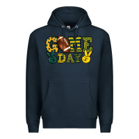 Navy Game day yellow and green team color Premium Hoodie - HowdyJamesFarm