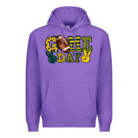 Purple Game day yellow and green team color Premium Hoodie - HowdyJamesFarm