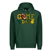Sports Green Game day yellow and green team color Premium Hoodie - HowdyJamesFarm