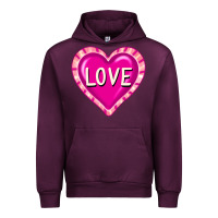Mauve Wine valentine's day hearts Urban Hoodie - FaDigitalArtStudio