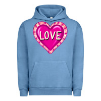 Pigment Pebble Blue valentine's day hearts Urban Hoodie - FaDigitalArtStudio