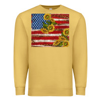 Antique Gold American flag sunflowers with leopard Premium Sweatshirt - TumblerDesignByShophia