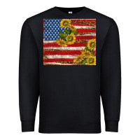Black American flag sunflowers with leopard Premium Sweatshirt - TumblerDesignByShophia
