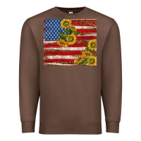 Chestnut American flag sunflowers with leopard Premium Sweatshirt - TumblerDesignByShophia