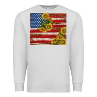 Dove Grey American flag sunflowers with leopard Premium Sweatshirt - TumblerDesignByShophia