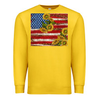 Lemon American flag sunflowers with leopard Premium Sweatshirt - TumblerDesignByShophia