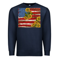 Navy American flag sunflowers with leopard Premium Sweatshirt - TumblerDesignByShophia