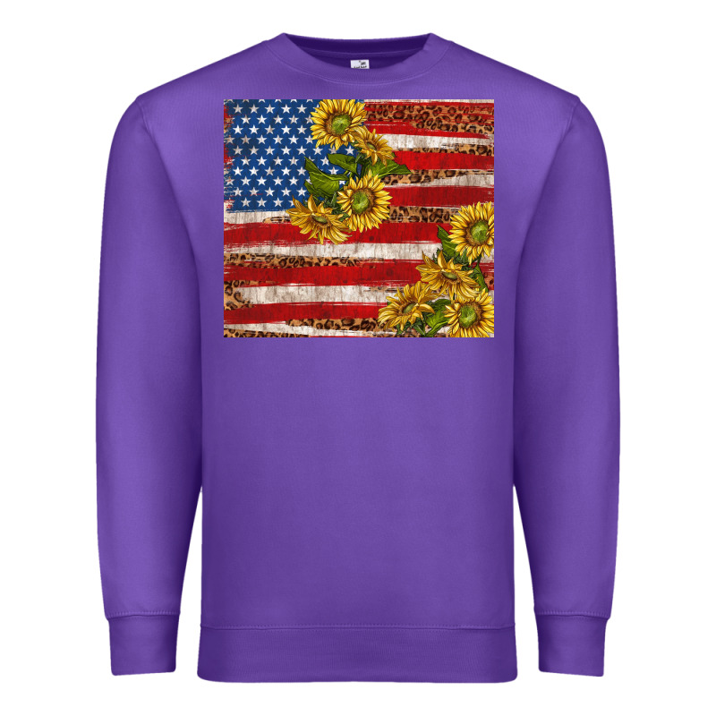 American Flag Sunflowers With Leopard Premium Sweatshirt by TumblerDesignByShophia | Teevron