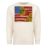 Sandshell American flag sunflowers with leopard Premium Sweatshirt - TumblerDesignByShophia