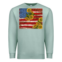 Seafoam American flag sunflowers with leopard Premium Sweatshirt - TumblerDesignByShophia