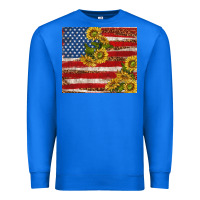 True Royal American flag sunflowers with leopard Premium Sweatshirt - TumblerDesignByShophia