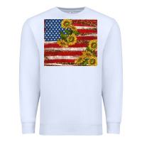White American flag sunflowers with leopard Premium Sweatshirt - TumblerDesignByShophia