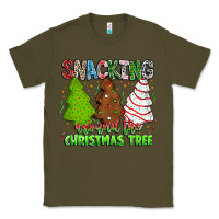 Army Green Snacking Around The Christmas Tree Classic Tee - CowhideDigitalArt