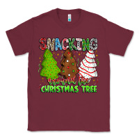 Burgundy Snacking Around The Christmas Tree Classic Tee - CowhideDigitalArt