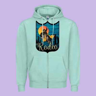 Rodeo Name Tag Zipper Hoodie Designed By Bettercallsaul