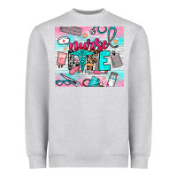 Heather Grey nurse life Heavyweight Sweatshirt - NancyCooperArtShop