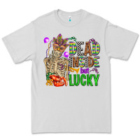 Dove Grey mardi gras dead inside but lucky  with skeleton Premium Tee - AdoDesignShop