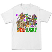 White mardi gras dead inside but lucky  with skeleton Premium Tee - AdoDesignShop