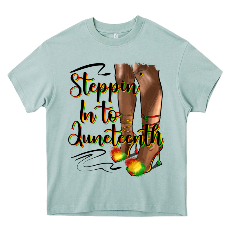 Steppin' In To Juneteenth Heels Heavy Core Tee by HRA Design Shop | Teevron