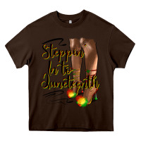 Chocolate Brown steppin' in to juneteenth heels Heavy Core Tee - HRA Design Shop