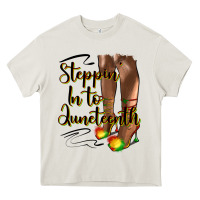 Cream steppin' in to juneteenth heels Heavy Core Tee - HRA Design Shop