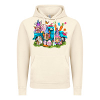Vintage Artic Easter gnomies with truck Vintage Hoodie - NancyCooperArtShop