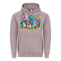 Vintage Zinc Easter gnomies with truck Vintage Hoodie - NancyCooperArtShop