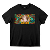 Black merino ram license plate Heavy Core Tee - BarkalooDesign