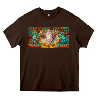 Chocolate Brown merino ram license plate Heavy Core Tee - BarkalooDesign