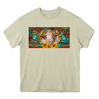 Mossy merino ram license plate Heavy Core Tee - BarkalooDesign