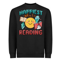 Black happiest when i'm reading Heavyweight Sweatshirt - MaliasSmallBusiness