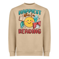 Happiest When I'm Reading Heavyweight Sweatshirt | Teevron