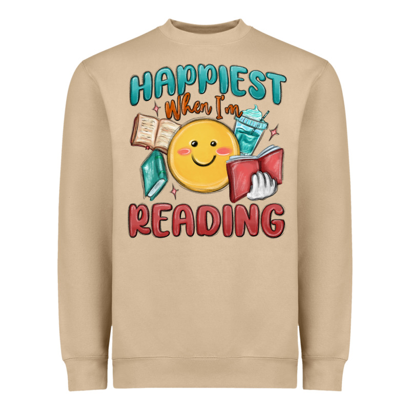 Happiest When I'm Reading Heavyweight Sweatshirt by MaliasSmallBusiness | Teevron