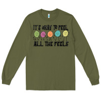 Army Green ıt's okay to feel all the feels Long Sleeve Tee - MaliasSmallBusiness