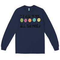 Navy ıt's okay to feel all the feels Long Sleeve Tee - MaliasSmallBusiness
