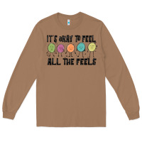 Toasted Coconut ıt's okay to feel all the feels Long Sleeve Tee - MaliasSmallBusiness