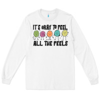 White ıt's okay to feel all the feels Long Sleeve Tee - MaliasSmallBusiness