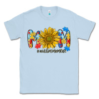 Dusty Blue autism mom life sunflower Classic Tee - MaliasSmallBusiness