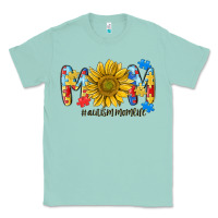 Seafoam autism mom life sunflower Classic Tee - MaliasSmallBusiness