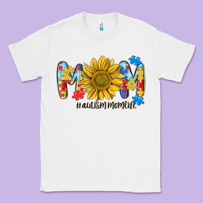 Autism Mom Life Sunflower Classic Tee Designed By Maliassmallbusiness