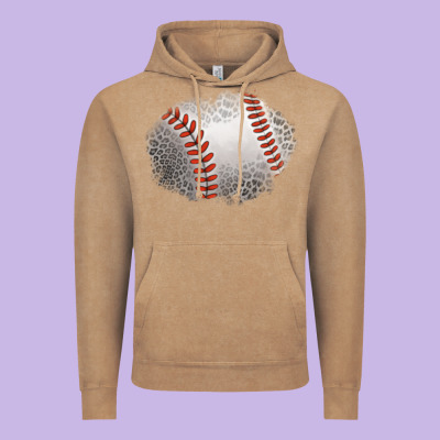Leopard Baseball Patch Vintage Hoodie Designed By Jasminsmagicworld