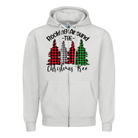 Dove Grey Rockin' Around The Christmas Tree Zipper Hoodie - Bettercallsaul