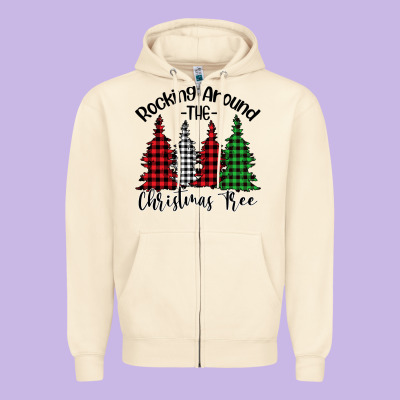 Rockin' Around The Christmas Tree Zipper Hoodie Designed By Bettercallsaul