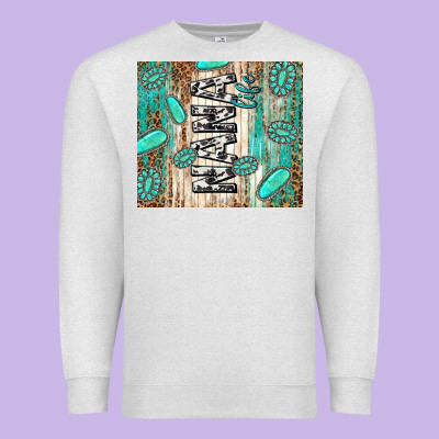 Nana Life Glitter Leopard Premium Sweatshirt Designed By Tumblerdesignbyshophia