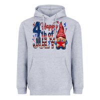 Heather Grey Happy 4th Of July with gnome Heavyweight Hoodie - HowdyJamesFarm