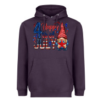 Plum Happy 4th Of July with gnome Heavyweight Hoodie - HowdyJamesFarm