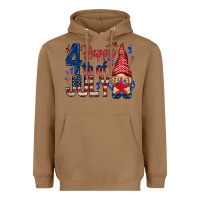 Toasted Coconut Happy 4th Of July with gnome Heavyweight Hoodie - HowdyJamesFarm