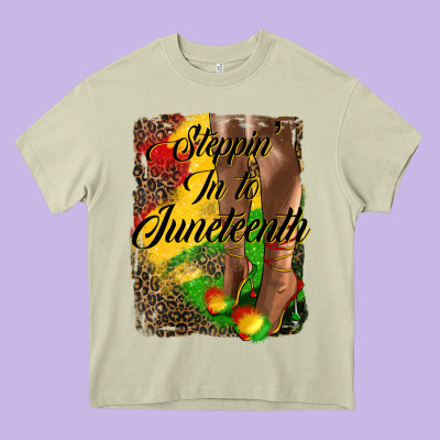Steppin' In To Juneteenth Heavy Core Tee Designed By Hra Design Shop